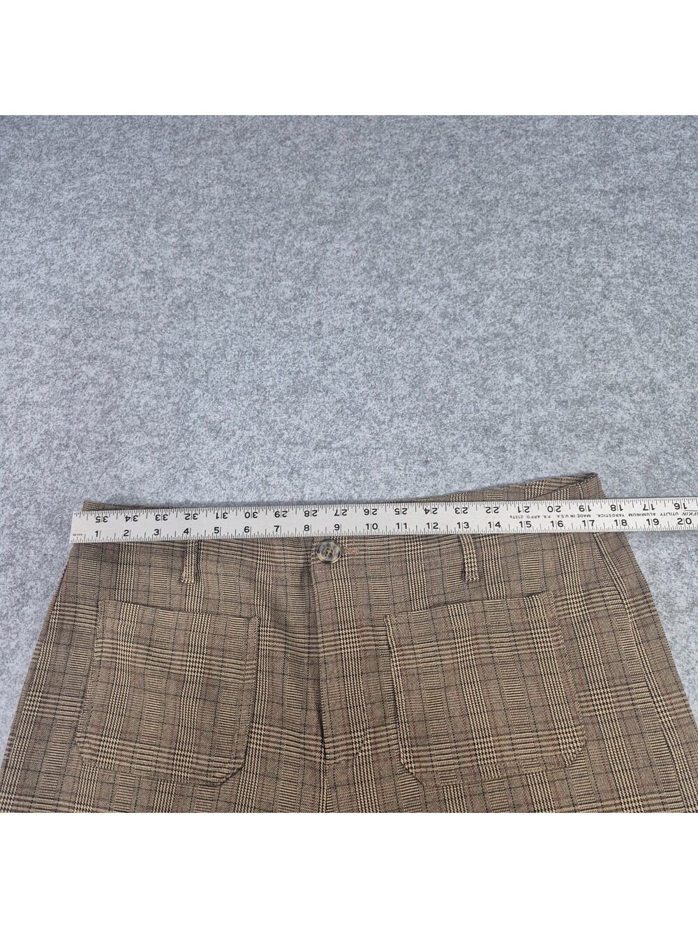 Jules & Leopold Brown Plaid Wide Leg Trousers Sz XL Business Casual Stretchy - Picture 11 of 13